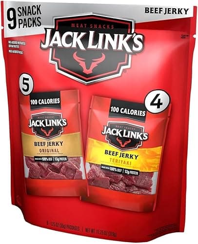 Jack Link's Beef Jerky Variety Pack, Original and Teriyaki, 9 Count of 1.25 oz Bags